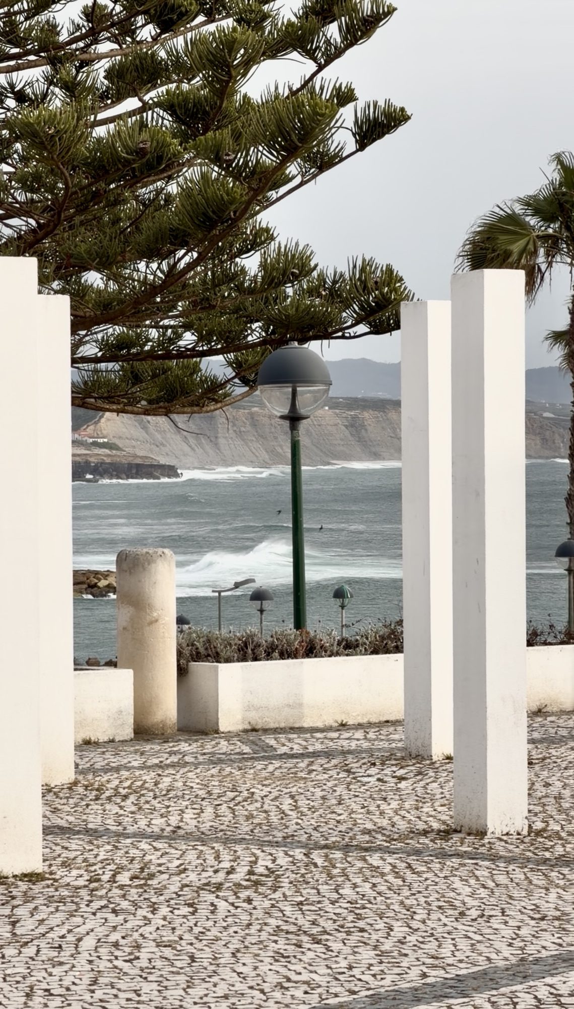 Ocean view from Cheat Day restaurant overlooking the Atlantic in Ericeira, Portugal